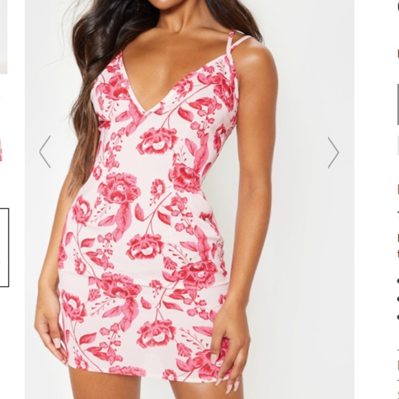 pink floral bodycon dress